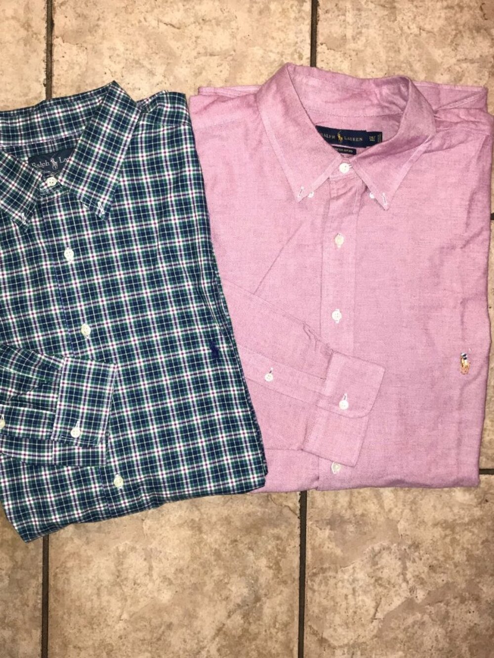 Lot of 2 Men's Ralph Lauren Long Sleeve Button Up Shirts-Size 3XLT